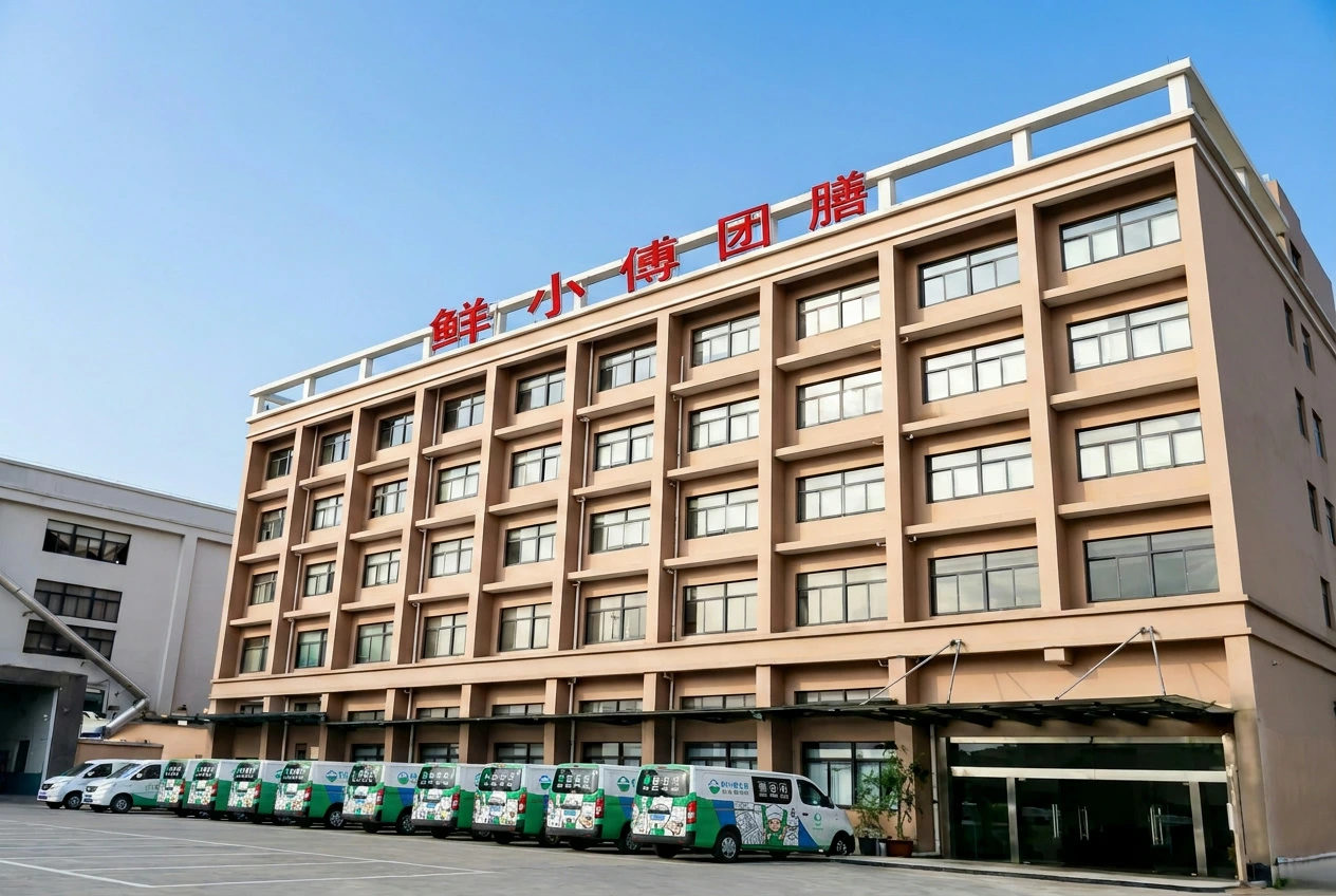 鲜小傅团膳公司外景与配送车辆
